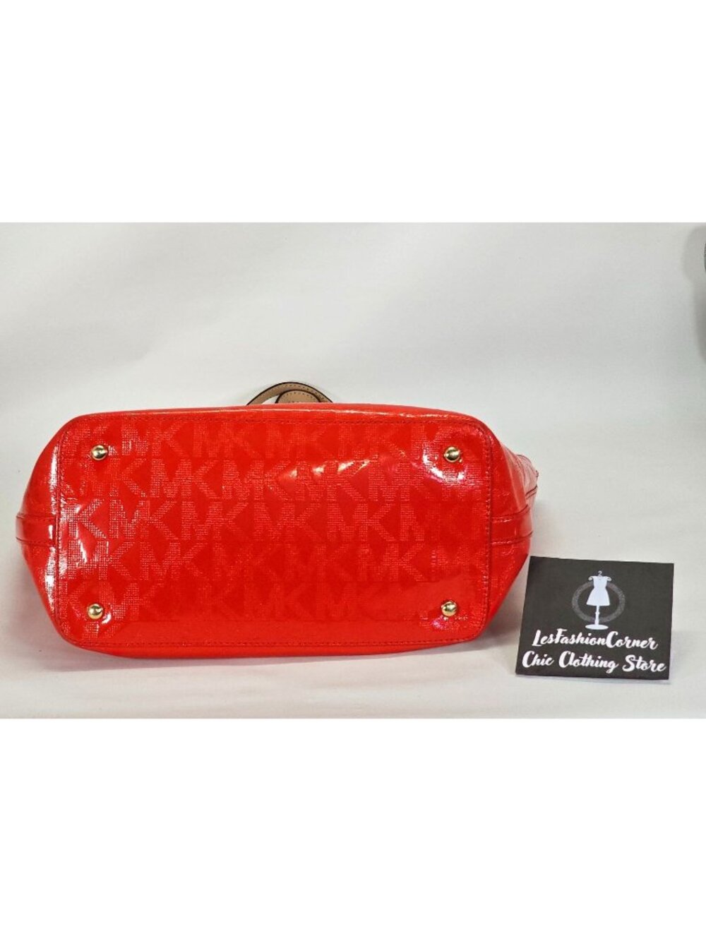 Michael Kors Women's Red Leather Jet Set Mirror Metallic Patent Tote Large 1794 - Picture 10 of 16